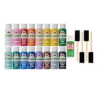 Apple Barrel Multi PROMOABMPO22, 21 Piece DIY Set Featuring 16 Surface Paints, 1 Mod Podge Outdoor Acrylic Sealer and 4 Foam Brushes, Large
