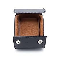 Sprezzi Fashion Luxury Watch Roll Watch Box Blue Made from Italian Saffiano Leather Travel Watch Case Storage for a Watch Handmade with Gift Box (Blue)