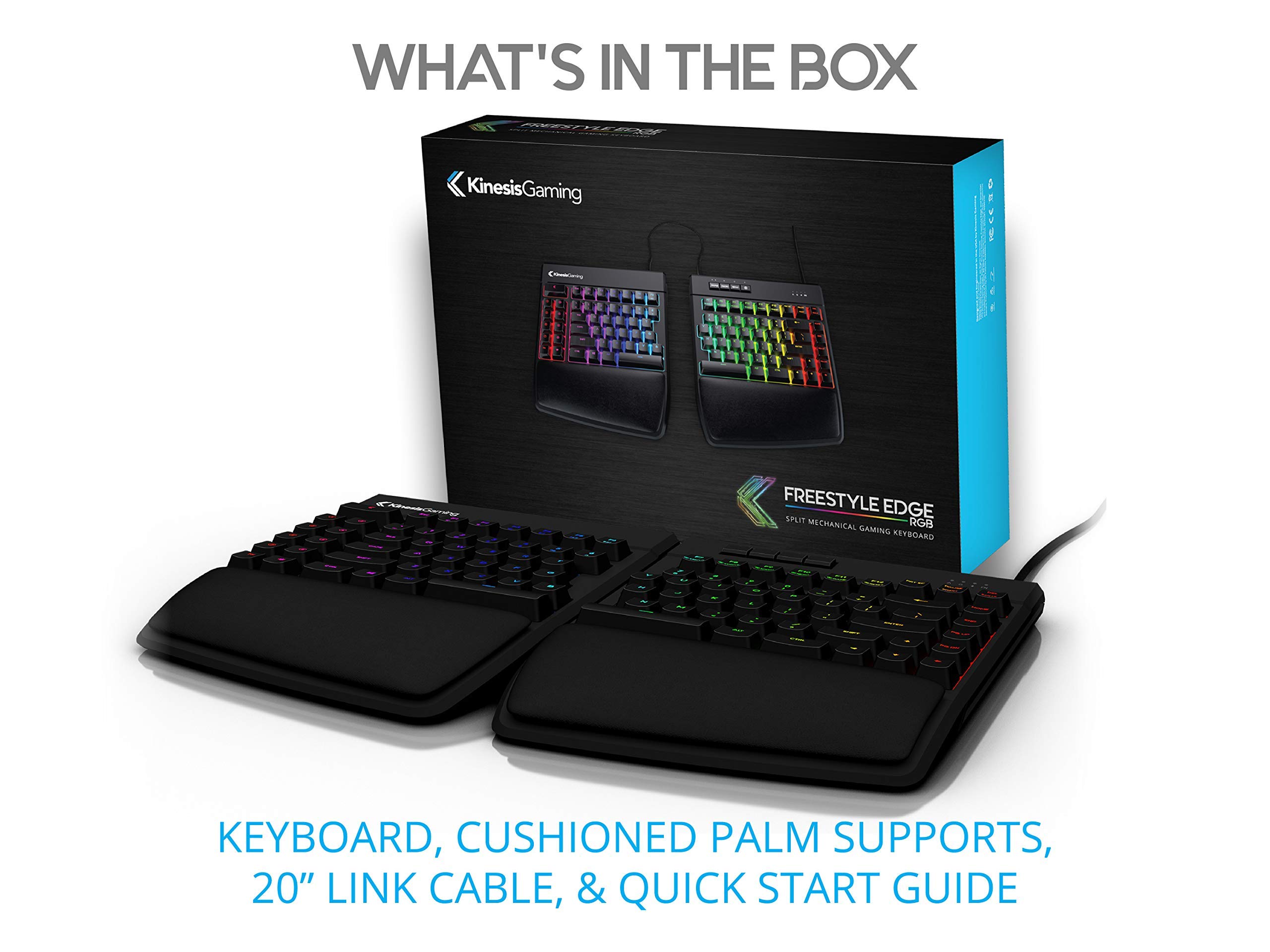KINESIS Gaming Freestyle Edge RGB Split Mechanical Keyboard (MX Red) (Renewed)