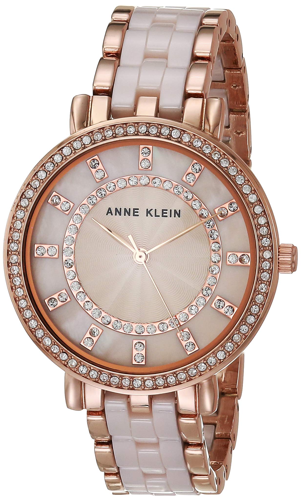 Anne Klein Women's Premium Crystal Accented Ceramic Bracelet Watch, AK/3810