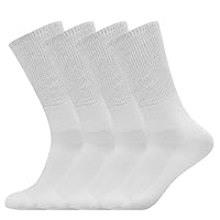 Busy Socks Non-Binding Top Diabetic Socks for Men Women, Thin Soft Crew Mid Calf Socks with Seamless Toe