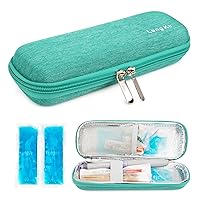 YOUSHARES Insulin Cooler Travel Case, Small EVA Diabetic Insulated Organizer Portable Cooling Bag for Medication Cooling Insulation, Epi Pen Carrying Bag with 2 Ice Pack (Green)