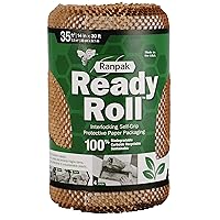 Ready Roll natural Packing Paper 30 ft x 14 in | Honeycomp Wrapping Paper | sustainable, environmentally friendly, 100% paper made in the USA