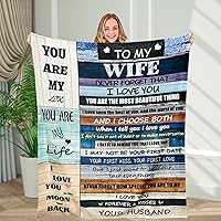 Gifts for Wife Birthday Anniversary Wedding Gifts Ideas from Husband, Mother's Day Christmas Valentine's Day Romantic Gifts for her Women Wife Blanket for Bedding Sofa and Travel