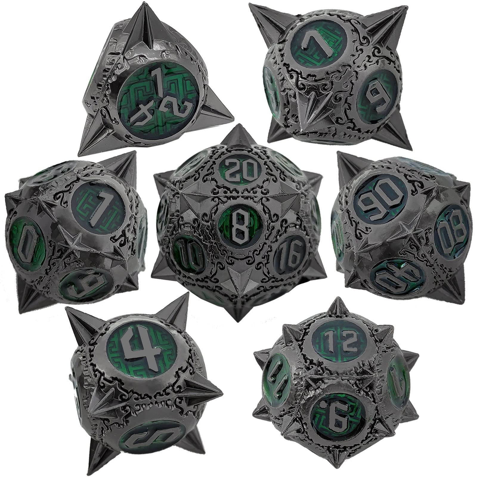 Metal DND Dice Set Dungeons and Dragons Dice Set with Dice Bag D and D Dice Set D&D Polyhedral Dice for Pathfinder MTG Warhammer RPG Role Playing Dice Game 6 Sided D20 D12 D10 D8 D6 D4