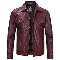 Decrum Lambskin Real Leather Jacket Men - Lightweight Jacket| [1107364] Maroon Frnando, L