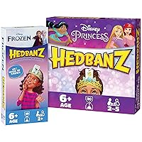 Hedbanz Disney Princess Game with Hedbanz Frozen Game 2-Pack Bundle, Classic Question Game for Kids and Families, Ages 6 and up, Amazon Exclusive