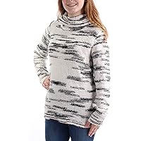 kensie Womens Space Dyed Knit Sweater, White, Medium