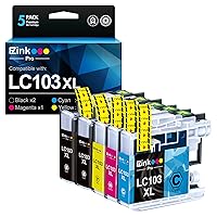 LC103 LC103XL Compatible Ink Cartridge Replacement for Brother LC103 LC101 Ink Cartridges Compatible with MFC-J870DW MFC-J6920DW MFC-J475DW MFC-J470DW (2B1CMY,5 Packs)