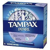 Tampax Pearl Plastic Tampons, Light Absorbency, Unscented, 36 Count (Pack of 2) (72 Total Count) (Packaging May Vary)