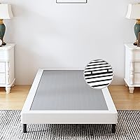 Box Springs Twin 4 Inch, 1500lbs Heavy Duty Metal Frame Mattress Foundation, Non-Slip/No Noise/Easy Assembly/Easy Clean Cover
