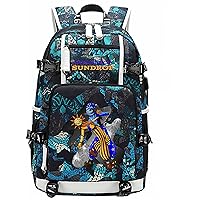 BOLAKE Classic Sundrop&Moondrop Bookbag with USB Charging Port-Novelty Waterproof Backpack for Travel,Outdoor
