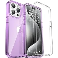 ORIbox for iPhone 15 Pro Max Case Purple, [Military-Grade Drop Defense] [Rugged Dual-Layer Design] Anti-Fall Case for iPhone 15 Pro Max Phone Case, Force Armor Series, 6.7 inch, Purple