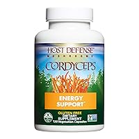 Host Defense, Cordyceps Capsules, Energy and Stamina Support, Mushroom Supplement, Unflavored, 120