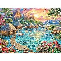 Chuck Pinson - Tropical Oasis - 1000 Piece Jigsaw Puzzle for Adults Challenging Puzzle Perfect for Game Nights - Finished Size 26.75 x 19.75