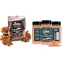 Aloha Right Now Premium Mixed Arare Rice Crackers Mochi Crunch Japanese Hawaiian Style Asian Snack Mix 1lb 16oz & Li Hing Mui Powder 7 oz Shaker for flavoring fruits, candy, & cocktail drinks