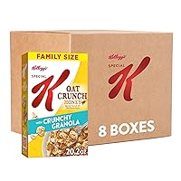 Kellogg's Special K Cold Breakfast Cereal, Oat Crunch Honey, Fiber Cereal (8 Boxes)