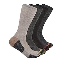 Timberland Men's 4-Pack Comfort Crew Socks, Brown, Men's 6-12
