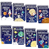 Outer Space Mini Notebook 16 Pack Kids Space Party Favor Galaxy Goodie Bags Solar System Astronaut Science Rocket Planet Small Spiral Pocket Notepads for Space Theme Birthday Party Supplies