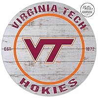 Virginia Tech Hokies Indoor Outdoor Weathered Circle Sign, 20x20 Inches, Display Your Team Spirit with This Unique Virginia Tech Hokies Wall Art