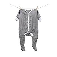 Organic Muslin Cotton Grey Baby Long Sleeve Bodysuite Footie (0-3 Months)