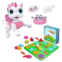 Power Your Fun Robo Pets Unicorn and Maze Builder Track Set- 31pc - Robo Pets Unicorn Remote Control Toy with Interactive Hand Motion Gestures and Maze Builder Track Set- 31pc Puzzle Board