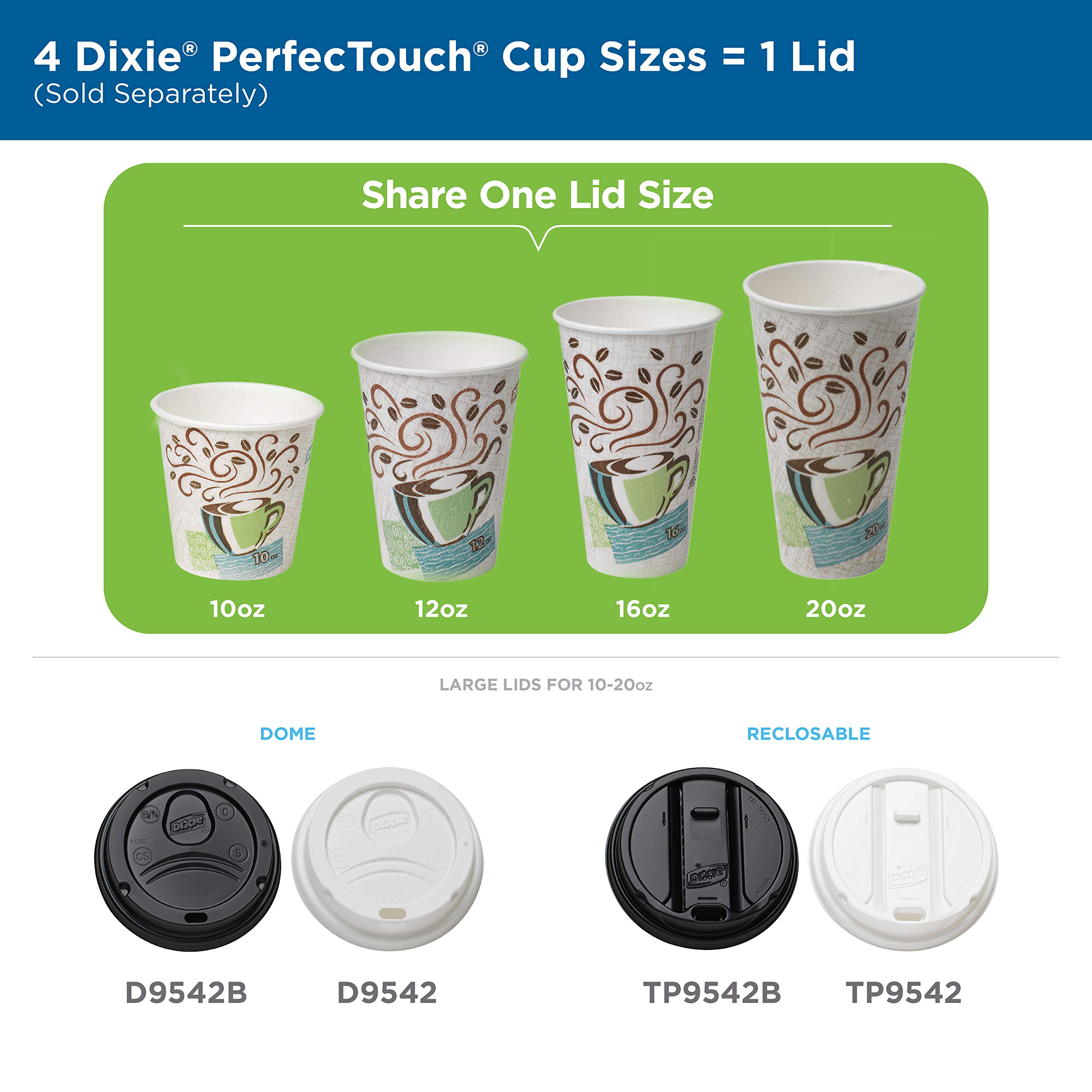 Dixie PerfecTouch 12 Oz Insulated Paper Hot Coffee Cup by GP PRO (Georgia-Pacific); Coffee Haze; 5342DX; 500 Count (25 Cups Per Sleeve; 20 Sleeves Per Case)