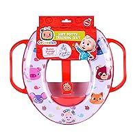 CoComelon Soft Potty Training Seat – Includes Storage Hook to Hang | Soft Cushion with Built in Handles and Splash Guard for Baby Potty Training | Easy to Clean | Ages 12M+ – Sunny Days Entertainment
