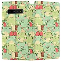 Wallet Case Replacement for Samsung Galaxy S23 S22 Note 20 Ultra S21 FE S10 S20 A03 A50 Flip Kawaii Froggy Snap Strawberry Card Holder Folio Magnetic Cover PU Leather Frogs Froggie