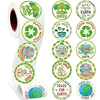 1000 Pcs Save The Earth Stickers for Kids The Earth Day Stickers Set Environmental Decals Perforated Roll Stickers Earth Day Giveaways for Save The Earth Party Supplies Earth Day Party Favors