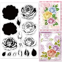 INFUNLY Dahlia Stamp Set Flower Rubber Stamps for Crafting Clear Rubber  Stamps Card Making Supplies for Scrapbooking Decoration