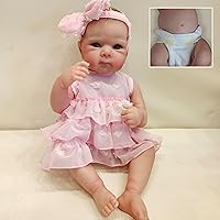 Angelbaby 18Inch Realistic Newborn Baby Reborn Dolls Silicone Full Body Girl That Look Real Anatomically Correct Cute Little Baby-Bettie Lifelike Bebe Girl Doll for Gift Sets