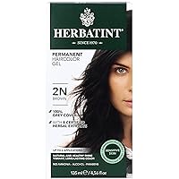Permanent Haircolor Gel, 2N Brown, Alcohol Free, Vegan, 100% Grey Coverage - 4.56 oz