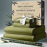 DECOLURE 100% Organic Viscose Derived from Bamboo Sheets Queen Size 4pcs - Ultra Soft & Luxuriously Cooling, 17