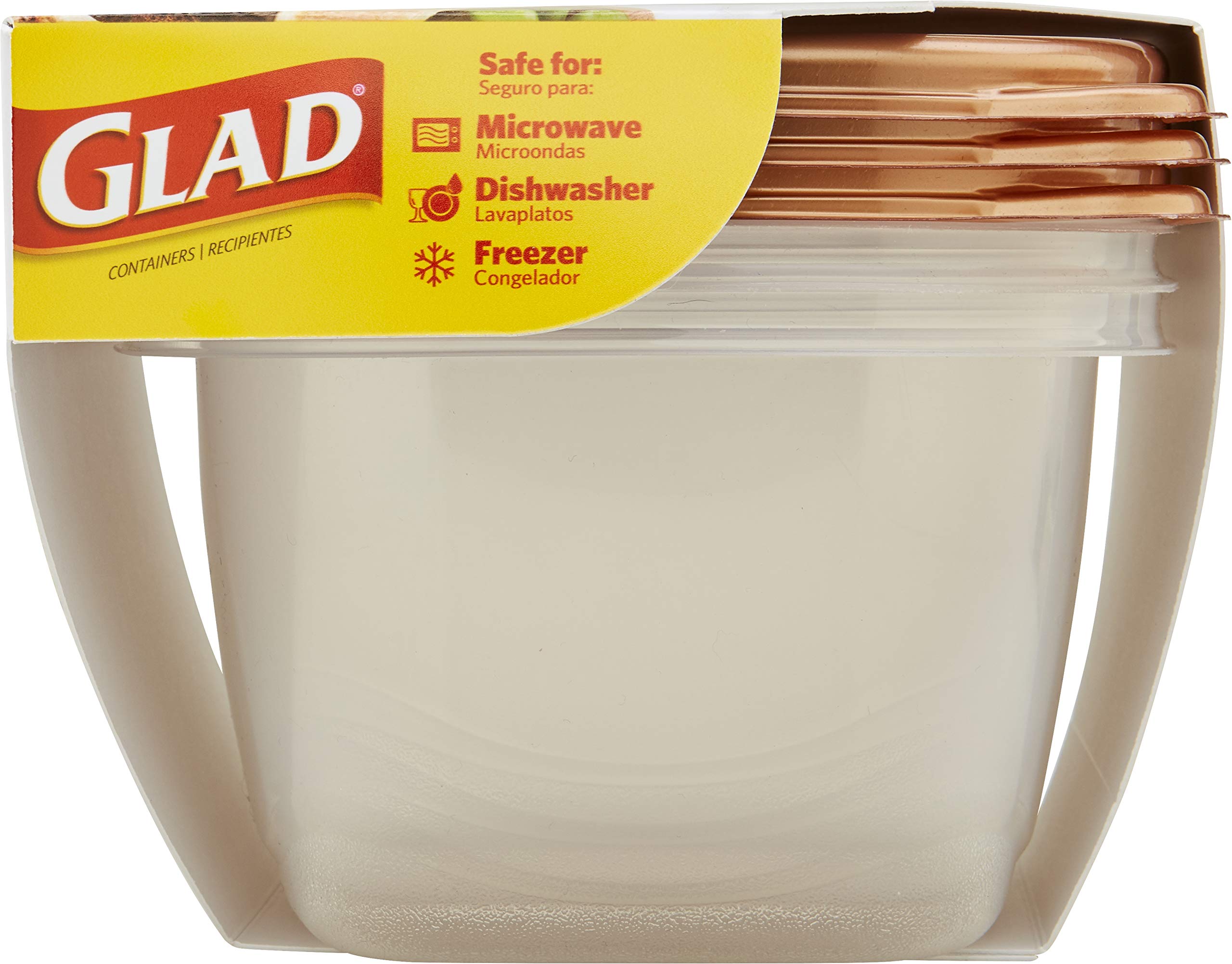 GladWare Home Deep Dish Food Storage Containers, Large Rectangle Holds 64 Ounces of Food, 3 Count Set | With Glad Lock Tight Seal, BPA Free Containers and Lids (4 Pack)