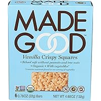 MadeGood Vanilla Crispy Squares, 6 Healthy Snacks, 0.78oz