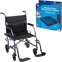 Carex Transport Wheelchair with Wheelchair Cushion, 19 inch Seat - Folding Transport Chair with Foot Rests - Foldable Wheel Chair and Lightweight Folding Wheelchair