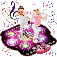 Dance Mat for Kids, Upgraded Switchable 4 & 6 Button Mode Electronic Dance Pad with Bluetooth-9 Levels, Light Up Children Music Game Mat, Toys for Girls Boys Ages 3-12