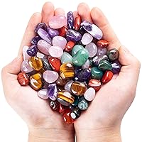 3lb Natural Bulk Assorted Tumbled Polished Stones Crystal Set Quartz Stone Kit Real Raw Stones for Home Decoration Reiki Gifts Energy Therapy Beginners-Stone Size 15 MM