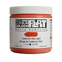 Golden SoFlat Acrylics, Cadmium Red Light (16 fl. oz./ 473 ml Jar)