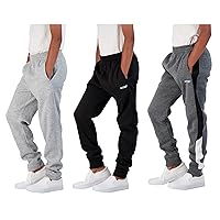 Hind Boys 3-Pack Fleece and Tricot Jogger Sweatpants with Pockets for Athletic & Casual Wear