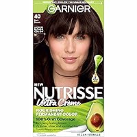 Garnier Hair Color Nutrisse Nourishing Creme, 40 Dark Brown (Dark Chocolate) Permanent Hair Dye, 1 Count (Packaging May Vary)