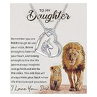 MGOOL Graduation Gifts For Daughter To My Daughter Necklace From Dad 925 Sterling Silver Pendant Necklace Daughter Gifts Birthday Christmas Message Card＆LED Gift Box