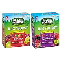 Bundle of Black Forest Juicy Burst Fruit Snacks - Mixed Fruit + Berry Medley, 0.8 Ounce Pouches (40 Count per Box)