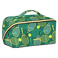 Tennis Ball Cosmetic Bag for Women Travel Makeup Bag with Portable Handle Multi-functional Toiletry Bag Large Travel Cosmetic Case for Journey Makeup Beginners Women