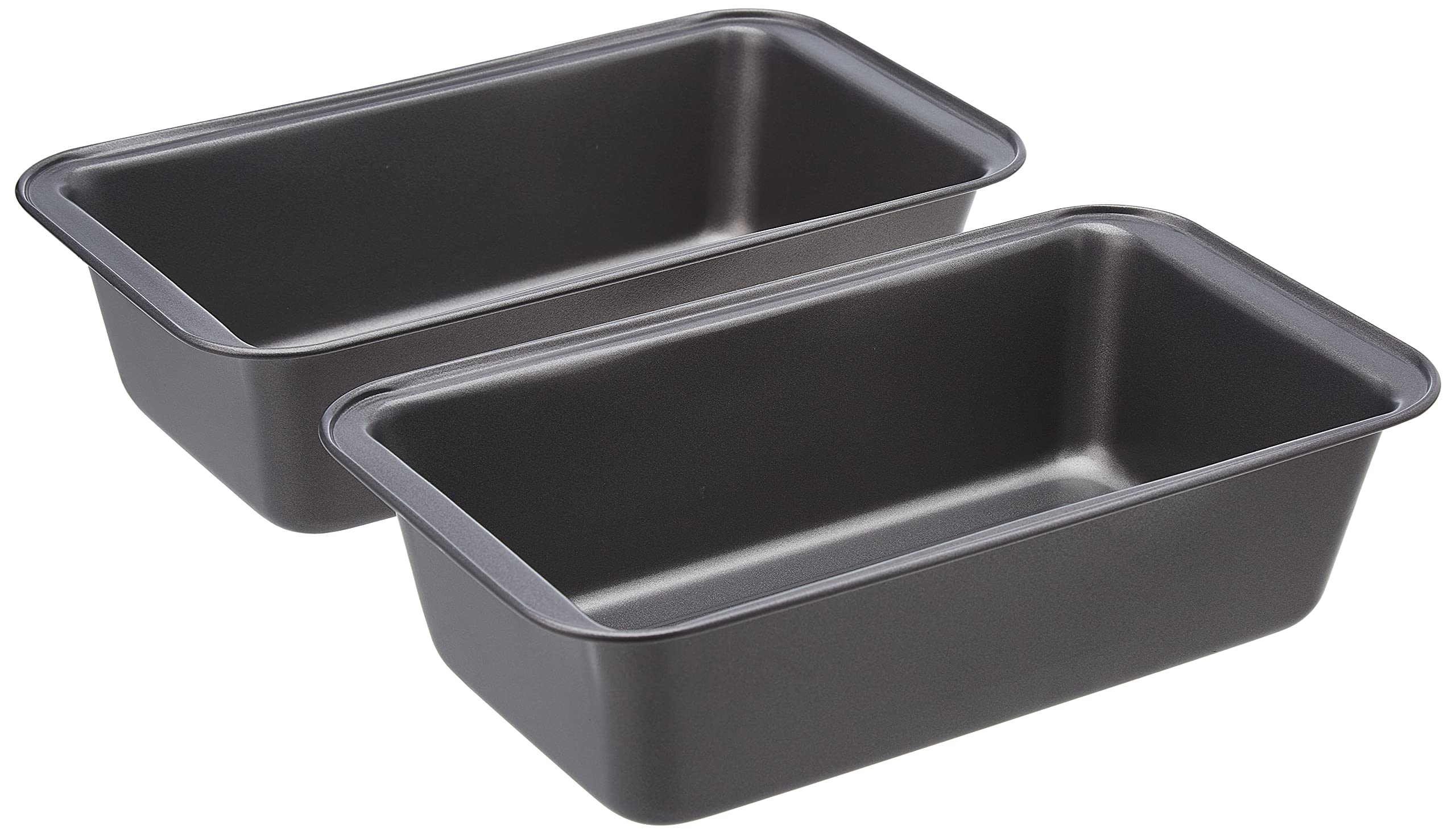 Amazon Basics Rectangular Baking Bread Loaf Pan, 9.5 x 5 Inch, Set of 2, Gray