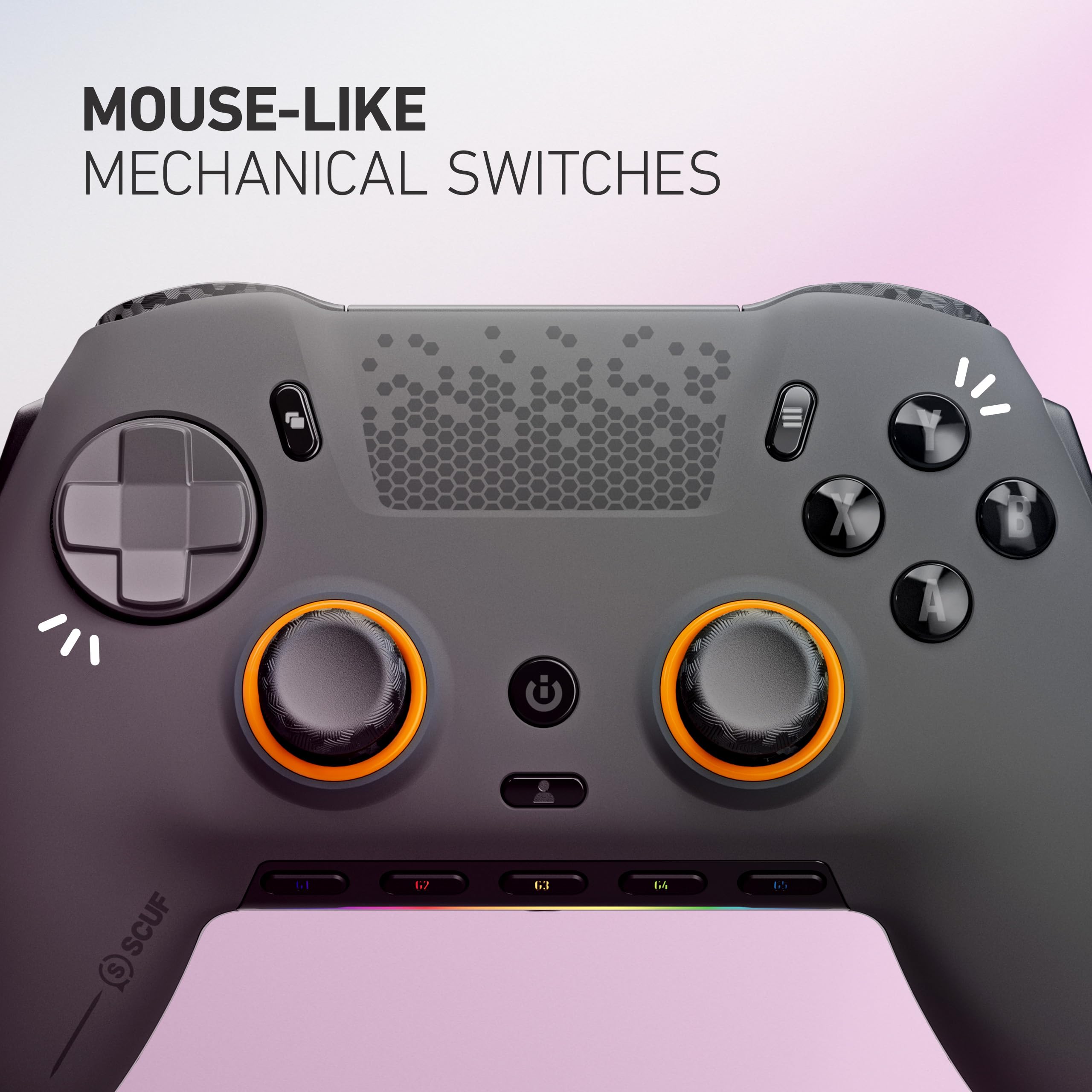SCUF ENVISION PRO Wireless PC Gaming Controller - Five Remappable G-Keys - Remappable Back Paddles - Instant Triggers - iCUE Compatible - Steel Gray