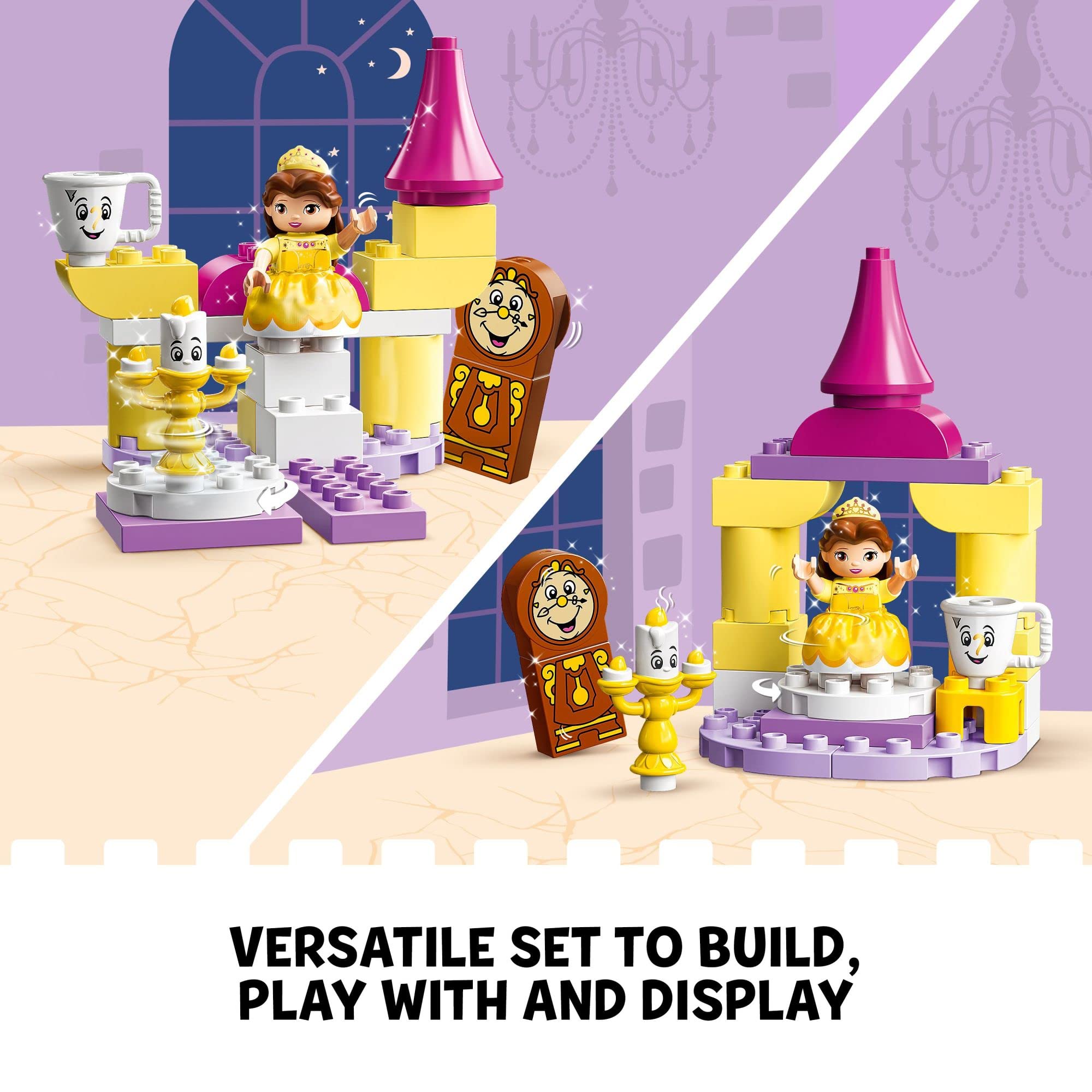 LEGO DUPLO Disney Princess Belle's Ballroom Castle 10960, Beauty and The Beast Building Toy with Princess Belle Mini Doll, Disney Pretend Play Set for Toddlers, Girls and Boys 2 Plus Years Old