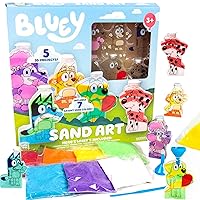 Bluey Sand Art, Includes 5 Sand Art Bottles & 7 Colored Sands, Features Bluey & Bingo, Create Your Own Sand Art, DIY Sand Art Kit, Bluey-Themed Art Kit, Fun Art Project for Kids, Gifts for Kids