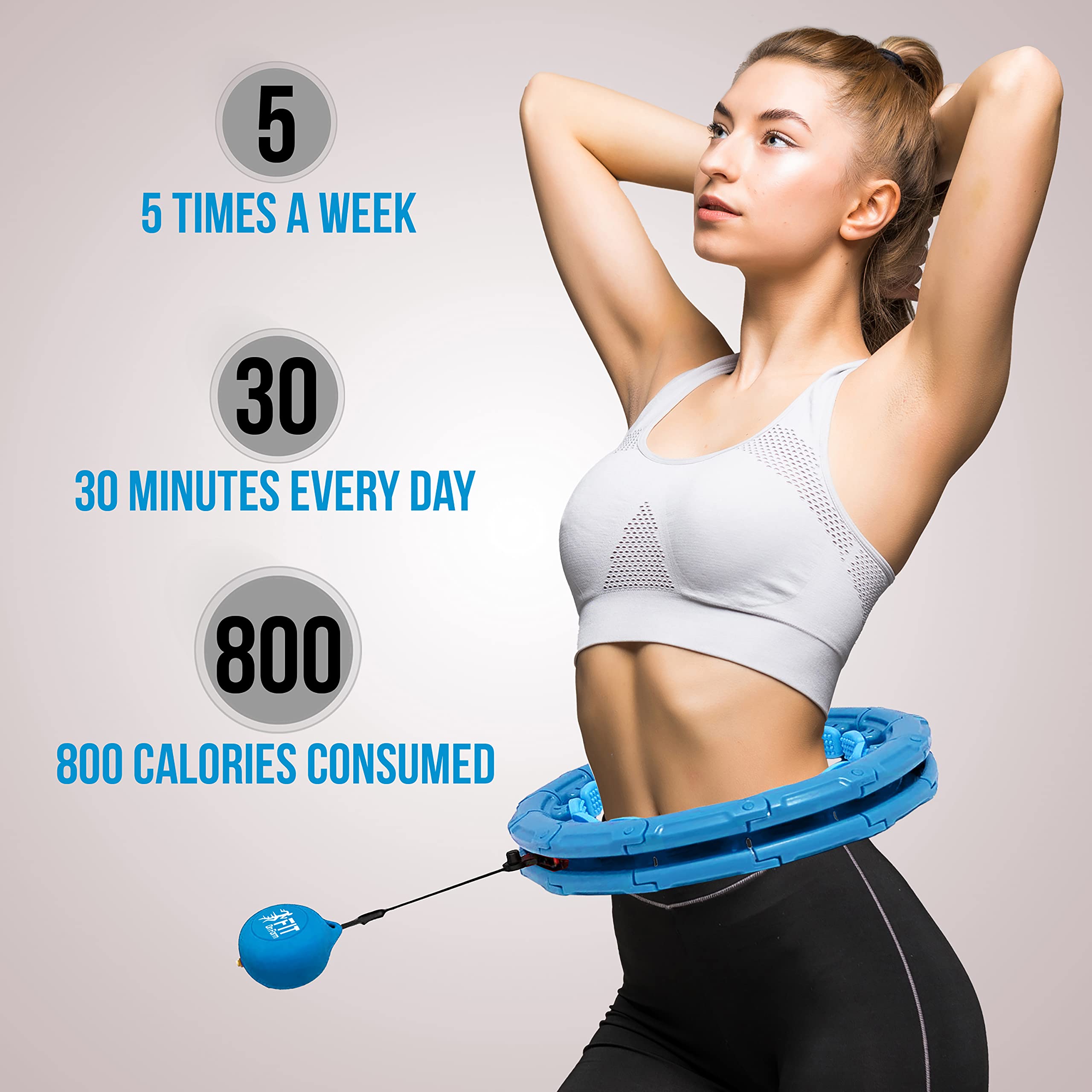 Smart Hula Fit Hoop for Adult Weight Loss - Infinity Exercise Hoola Hoop - Weighted Hoolahoop for Women - Abs Workout Hoopfit